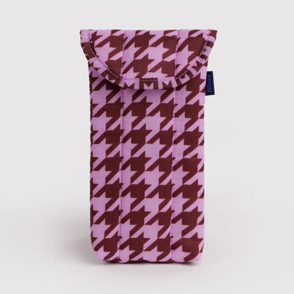 Baggu | Puffy Glasses Sleeve - Pink Houndstooth