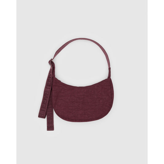 Small Nylon Crescent Bag - Mahogany