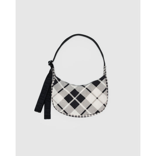 Small Nylon Crescent Bag - Mixed Plaid