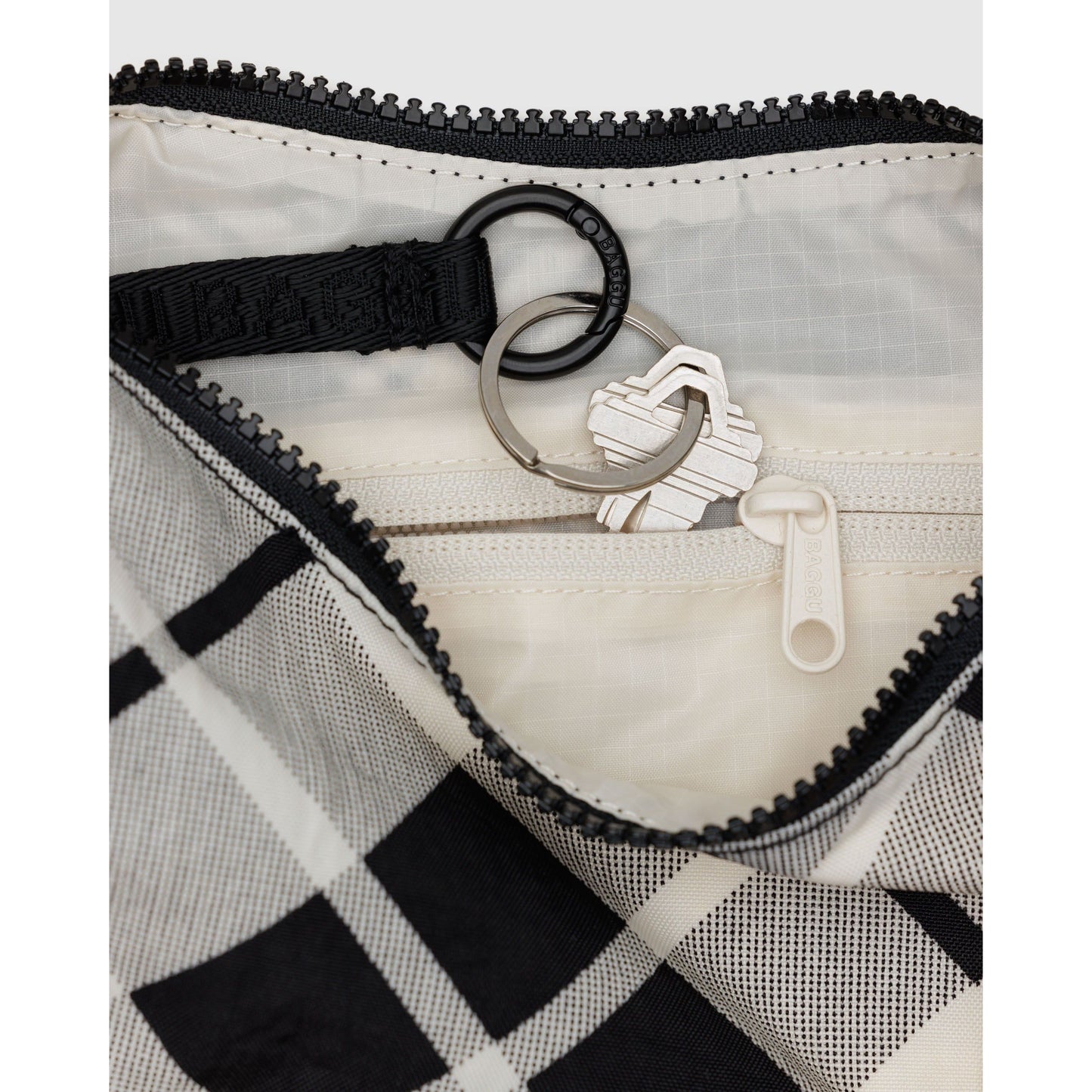 Small Nylon Crescent Bag - Mixed Plaid