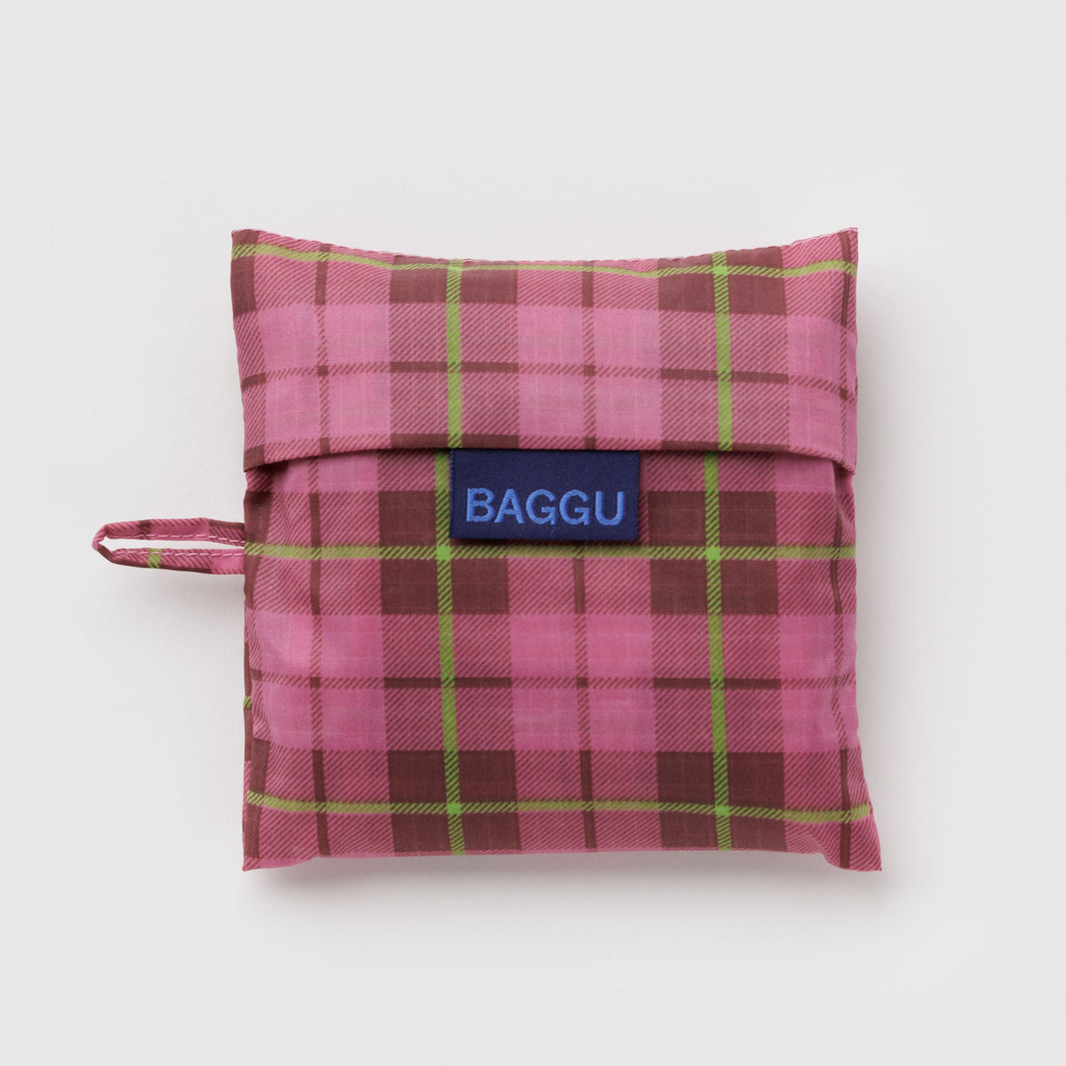 Baggu | 'Standard' Reusable Shopper Azalea Pink Tartan