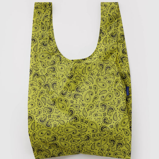 Baggu | 'Standard' Reusable Shopper Chartreuse Paisley