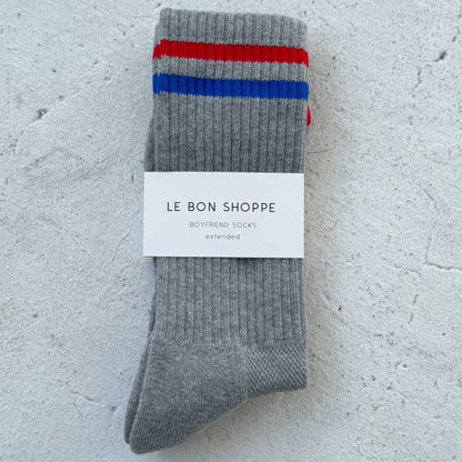 EXTENDED BOYFRIEND SOCKS - TRUE GREY