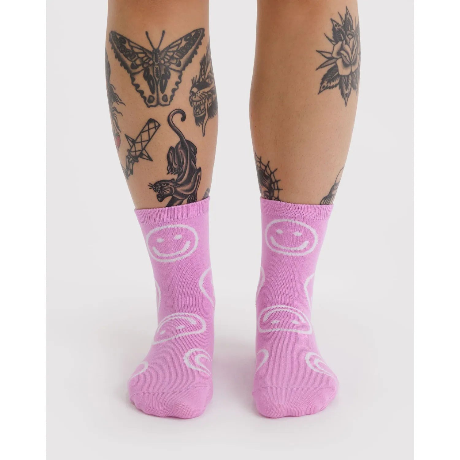 Baggu | Crew Sock - Pink Happy - The Malo Life