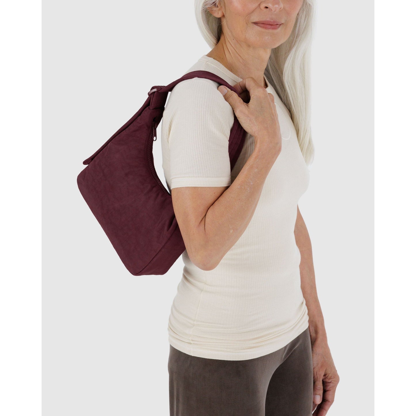 Baggu | Mini Nylon Shoulder Bag - Mahogany - The Malo Life