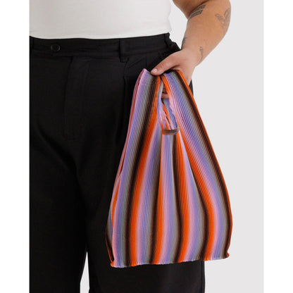 Baggu | Pleated Baby Shopper - Gradient Stripe Poppy & Lilac - The Malo Life
