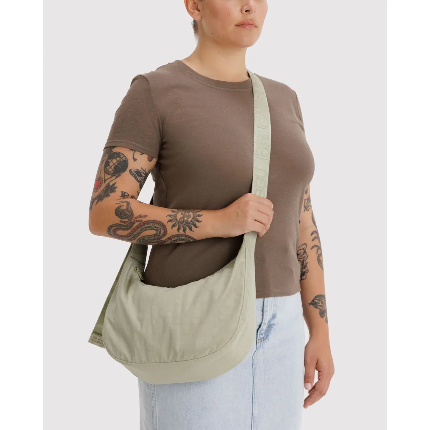 Baggu | Medium Nylon Crescent Bag - Celadon