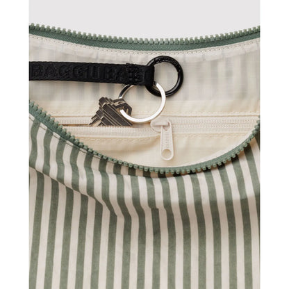 Baggu | Medium Nylon Crescent Bag - Sage Stripe