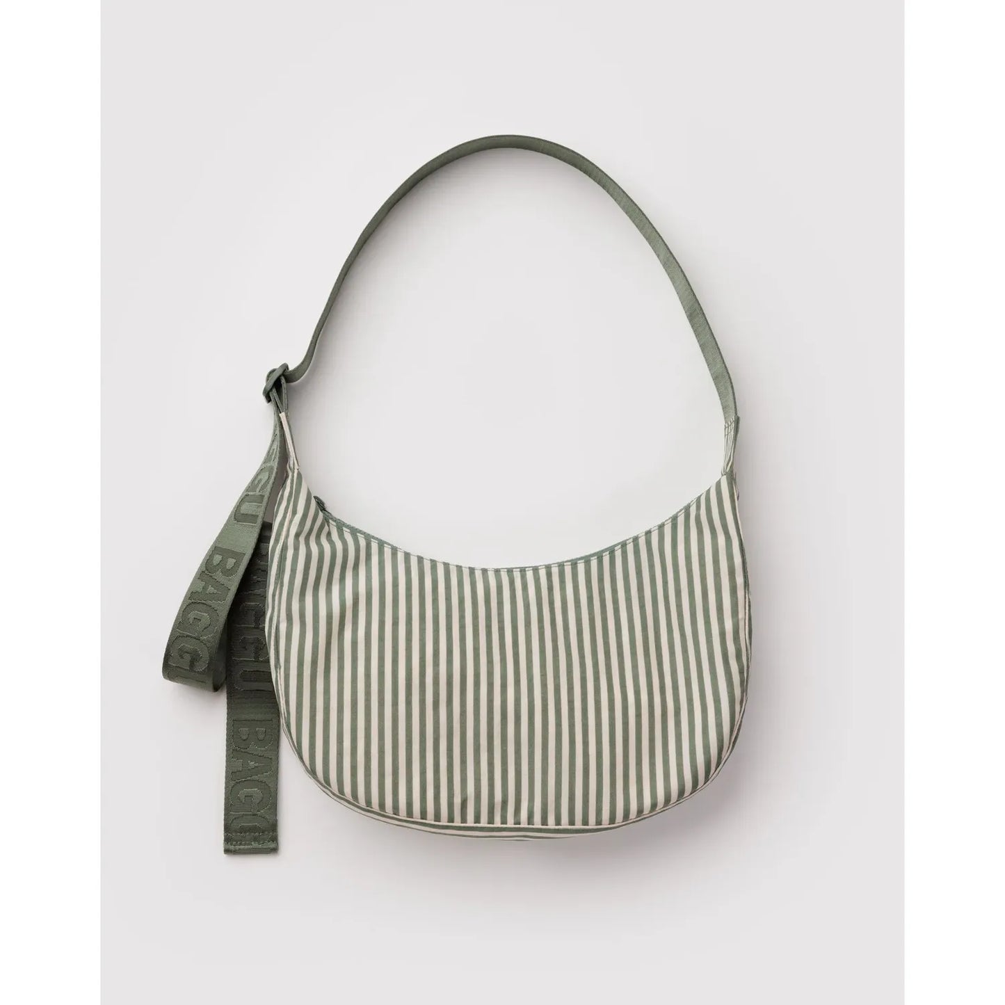 Baggu | Medium Nylon Crescent Bag - Sage Stripe