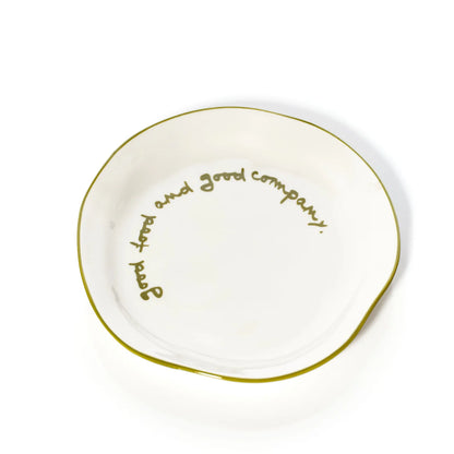 SLOGAN PLATE - "GOOD FOOD AND GOOD COMPANY"