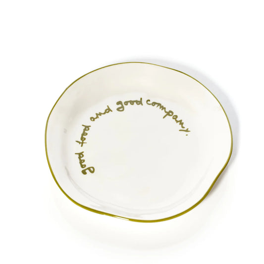 SLOGAN PLATE - "GOOD FOOD AND GOOD COMPANY"