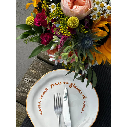 Maegen | "Never Count Years or Glasses of Wine" Slogan Plate - The Malo Life